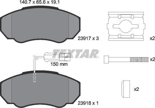 Textar 2391701 - Əyləc altlığı dəsti, əyləc diski furqanavto.az