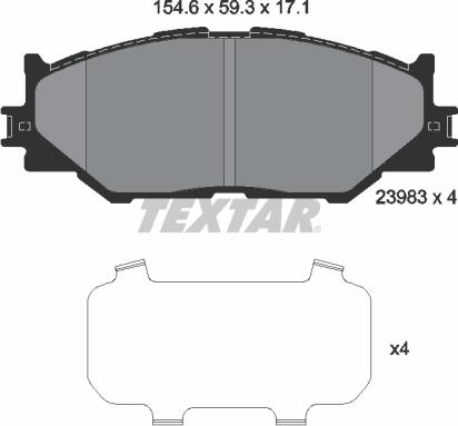 Textar 2398301 - Əyləc altlığı dəsti, əyləc diski furqanavto.az