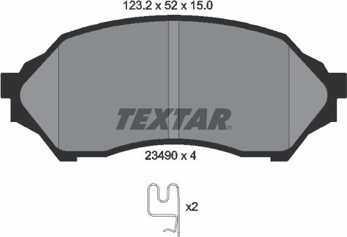 Textar 2349002 - Əyləc altlığı dəsti, əyləc diski furqanavto.az