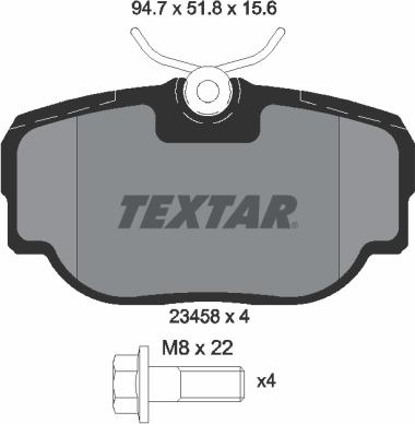 Textar 2345801 - Əyləc altlığı dəsti, əyləc diski furqanavto.az