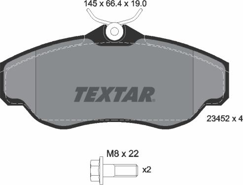 Textar 2345201 - Əyləc altlığı dəsti, əyləc diski furqanavto.az