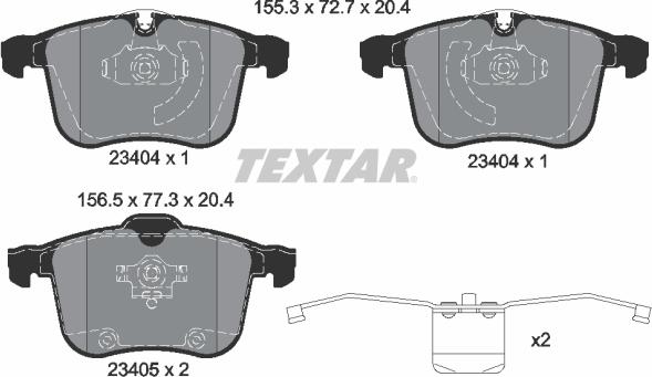 Textar 2340404 - Əyləc altlığı dəsti, əyləc diski furqanavto.az