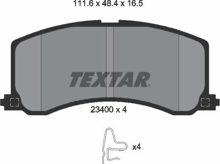 Textar 2340001 - Əyləc altlığı dəsti, əyləc diski furqanavto.az