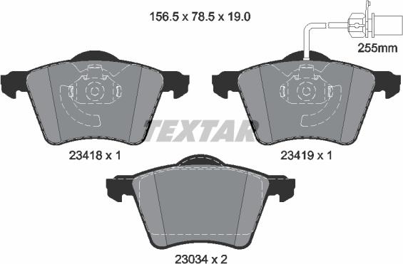 Textar 2341801 - Əyləc altlığı dəsti, əyləc diski furqanavto.az