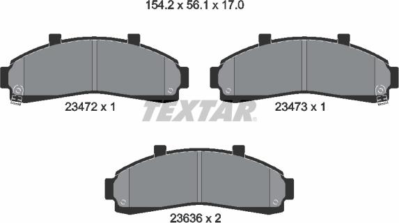 Textar 2347201 - Əyləc altlığı dəsti, əyləc diski furqanavto.az