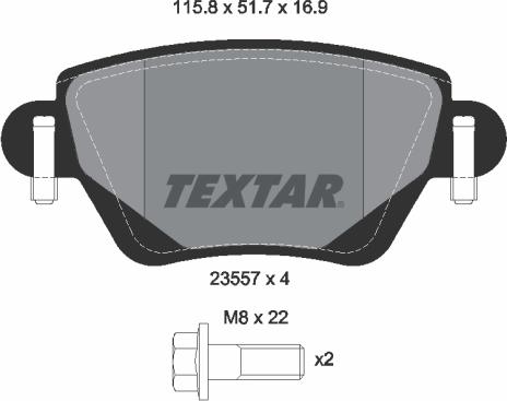 Textar 2355702 - Əyləc altlığı dəsti, əyləc diski furqanavto.az