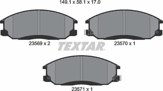 Textar 2356901 - Əyləc altlığı dəsti, əyləc diski furqanavto.az