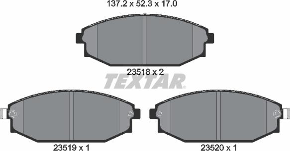 Textar 2351801 - Əyləc altlığı dəsti, əyləc diski furqanavto.az