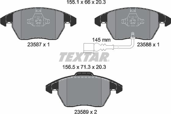 Textar 2358701 - Əyləc altlığı dəsti, əyləc diski furqanavto.az