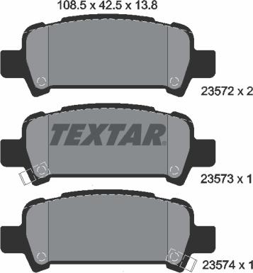 Textar 2357202 - Əyləc altlığı dəsti, əyləc diski furqanavto.az