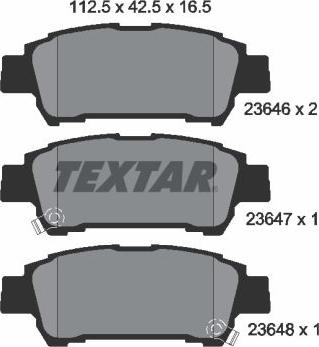 Textar 2364601 - Əyləc altlığı dəsti, əyləc diski furqanavto.az