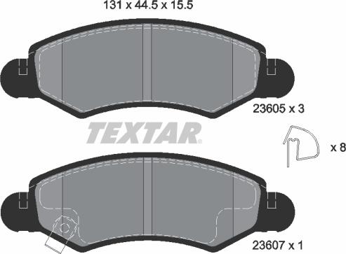 Textar 2360501 - Əyləc altlığı dəsti, əyləc diski furqanavto.az