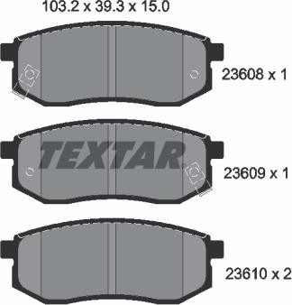 Textar 2360801 - Əyləc altlığı dəsti, əyləc diski furqanavto.az