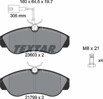 Textar 2360301 - Əyləc altlığı dəsti, əyləc diski furqanavto.az