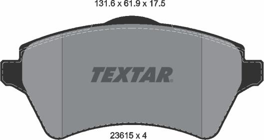 Textar 2361501 - Əyləc altlığı dəsti, əyləc diski furqanavto.az