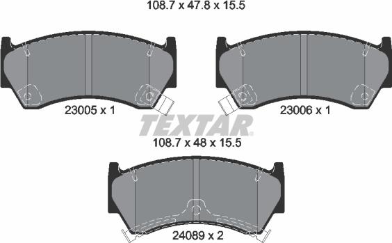 Textar 2300501 - Əyləc altlığı dəsti, əyləc diski furqanavto.az