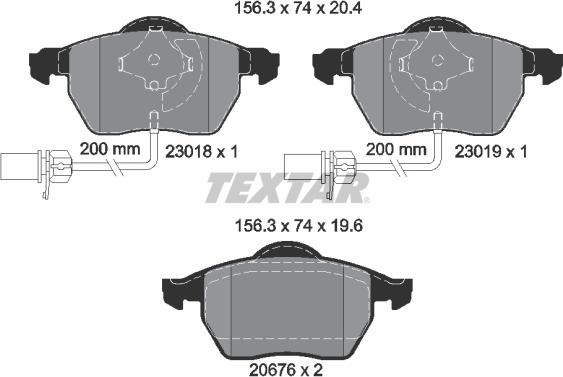 Textar 2301881 - Əyləc altlığı dəsti, əyləc diski furqanavto.az