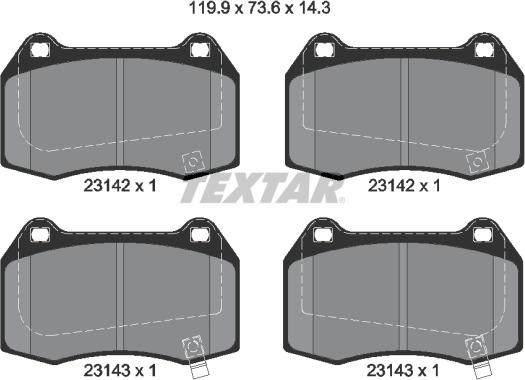 Textar 2314201 - Əyləc altlığı dəsti, əyləc diski furqanavto.az