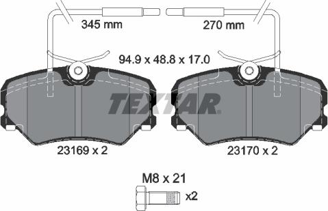 Textar 2316901 - Əyləc altlığı dəsti, əyləc diski furqanavto.az