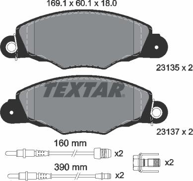 Textar 2313503 - Əyləc altlığı dəsti, əyləc diski furqanavto.az