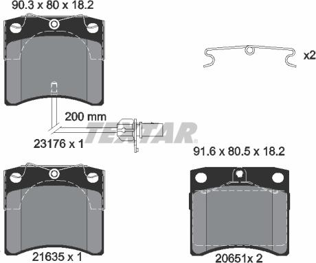 Textar 2317602 - Əyləc altlığı dəsti, əyləc diski furqanavto.az