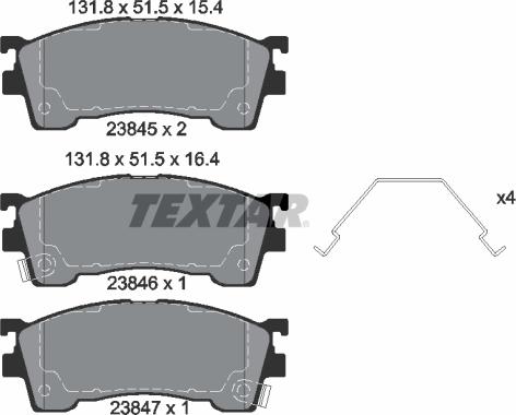 Textar 2384504 - Əyləc altlığı dəsti, əyləc diski furqanavto.az