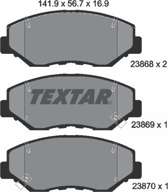 Textar 2386801 - Əyləc altlığı dəsti, əyləc diski furqanavto.az