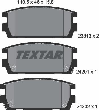 Textar 2381301 - Əyləc altlığı dəsti, əyləc diski furqanavto.az