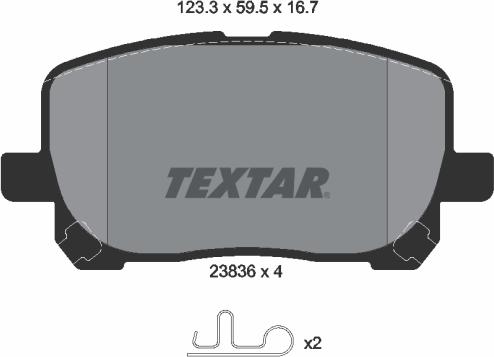 Textar 2383601 - Əyləc altlığı dəsti, əyləc diski furqanavto.az