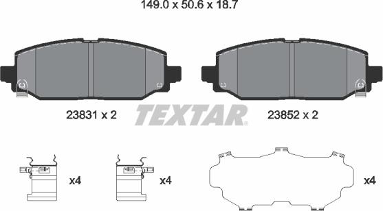 Textar 2383101 - Əyləc altlığı dəsti, əyləc diski furqanavto.az