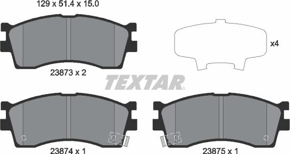 Textar 2387301 - Əyləc altlığı dəsti, əyləc diski furqanavto.az