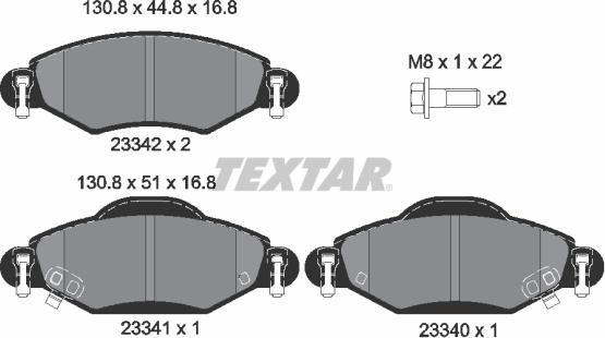 Textar 2334001 - Əyləc altlığı dəsti, əyləc diski furqanavto.az