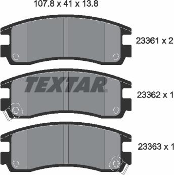 Textar 2336101 - Əyləc altlığı dəsti, əyləc diski www.furqanavto.az