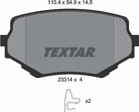 Textar 2331401 - Əyləc altlığı dəsti, əyləc diski furqanavto.az