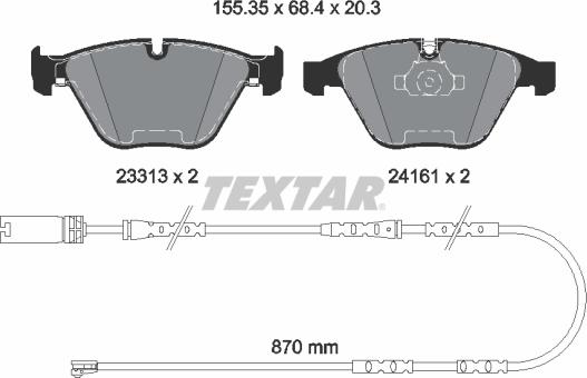 Textar 2331307 - Əyləc altlığı dəsti, əyləc diski furqanavto.az