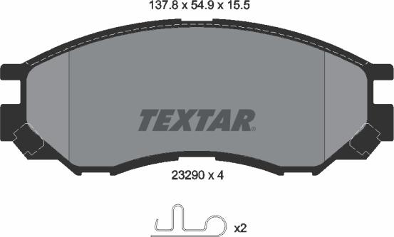 Textar 2329002 - Əyləc altlığı dəsti, əyləc diski furqanavto.az