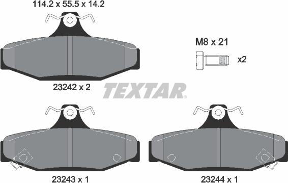 Textar 2324201 - Əyləc altlığı dəsti, əyləc diski furqanavto.az