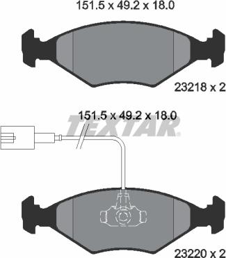 Textar 2321801 - Əyləc altlığı dəsti, əyləc diski furqanavto.az