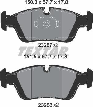 Textar 2328702 - Əyləc altlığı dəsti, əyləc diski furqanavto.az