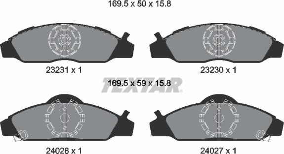 Textar 2323101 - Əyləc altlığı dəsti, əyləc diski furqanavto.az