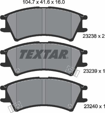 Textar 2323802 - Əyləc altlığı dəsti, əyləc diski furqanavto.az