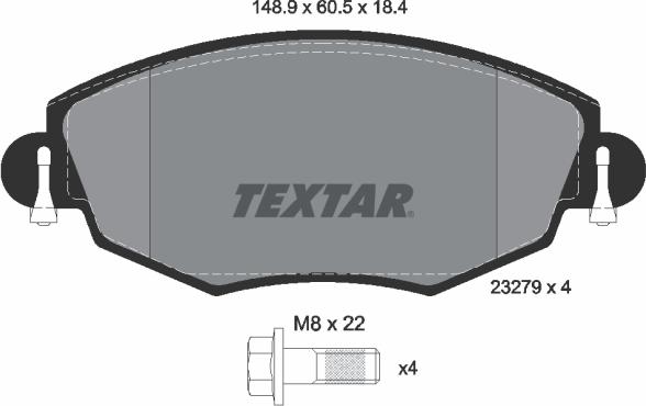 Textar 89006100 - Əyləc dəsti, diskli əyləclər furqanavto.az