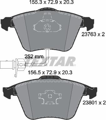 Textar 2376302 - Əyləc altlığı dəsti, əyləc diski www.furqanavto.az