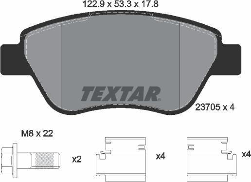 Textar 2370503 - Əyləc altlığı dəsti, əyləc diski furqanavto.az