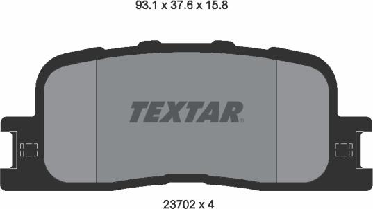 Textar 2370201 - Əyləc altlığı dəsti, əyləc diski furqanavto.az