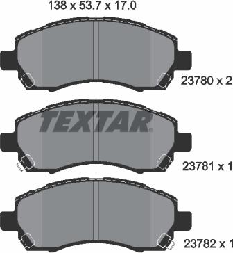 Textar 2378001 - Əyləc altlığı dəsti, əyləc diski furqanavto.az