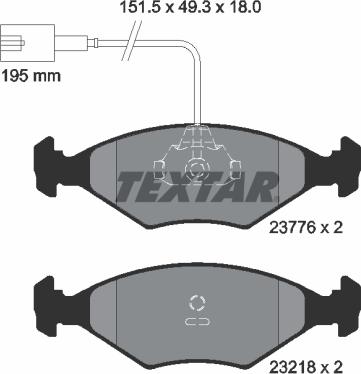 Textar 2377601 - Əyləc altlığı dəsti, əyləc diski furqanavto.az