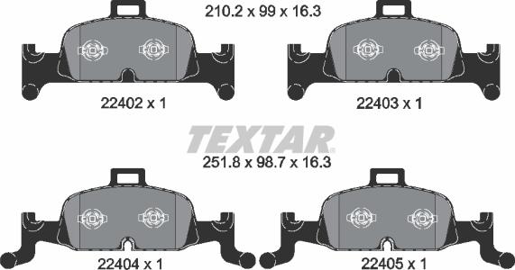 Textar 2240201 - Əyləc altlığı dəsti, əyləc diski furqanavto.az