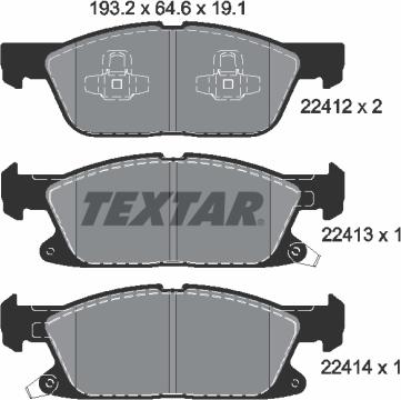 Textar 2241201 - Əyləc altlığı dəsti, əyləc diski furqanavto.az