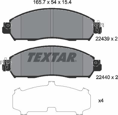 Textar 2243903 - Əyləc altlığı dəsti, əyləc diski furqanavto.az